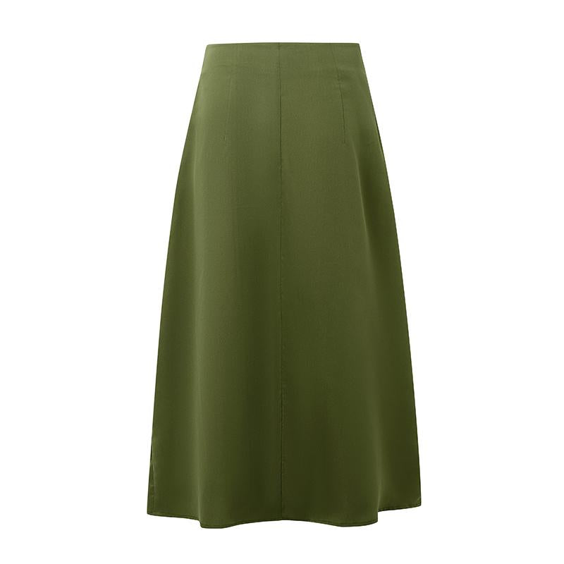Jupe grande taille, coupe évasée, fente, vu de dos