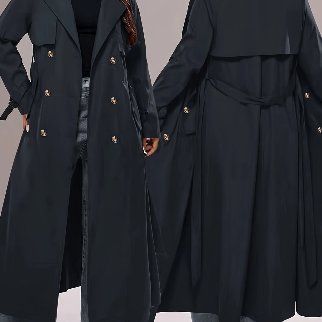 Manteau grande taille, esprit trench — composition : 100% Polyester