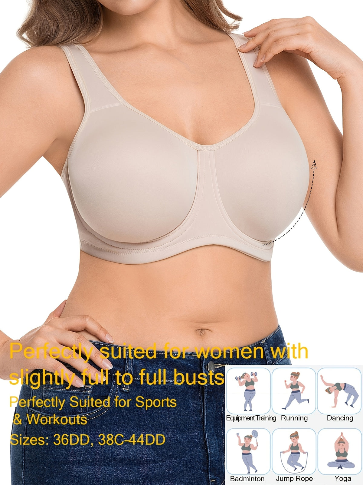 Soutien-gorge grande taille — Crochet plat sur la bretelle