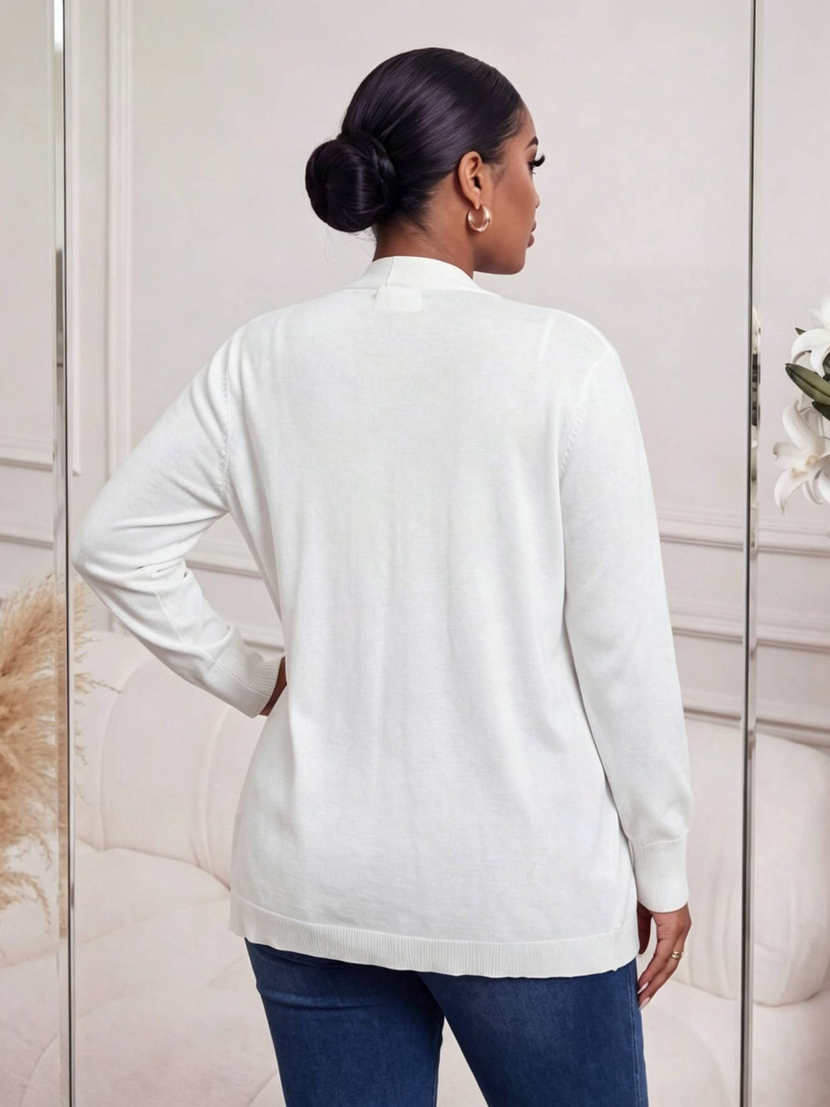 Pull grande taille, coupe ample, col V, visuel produit