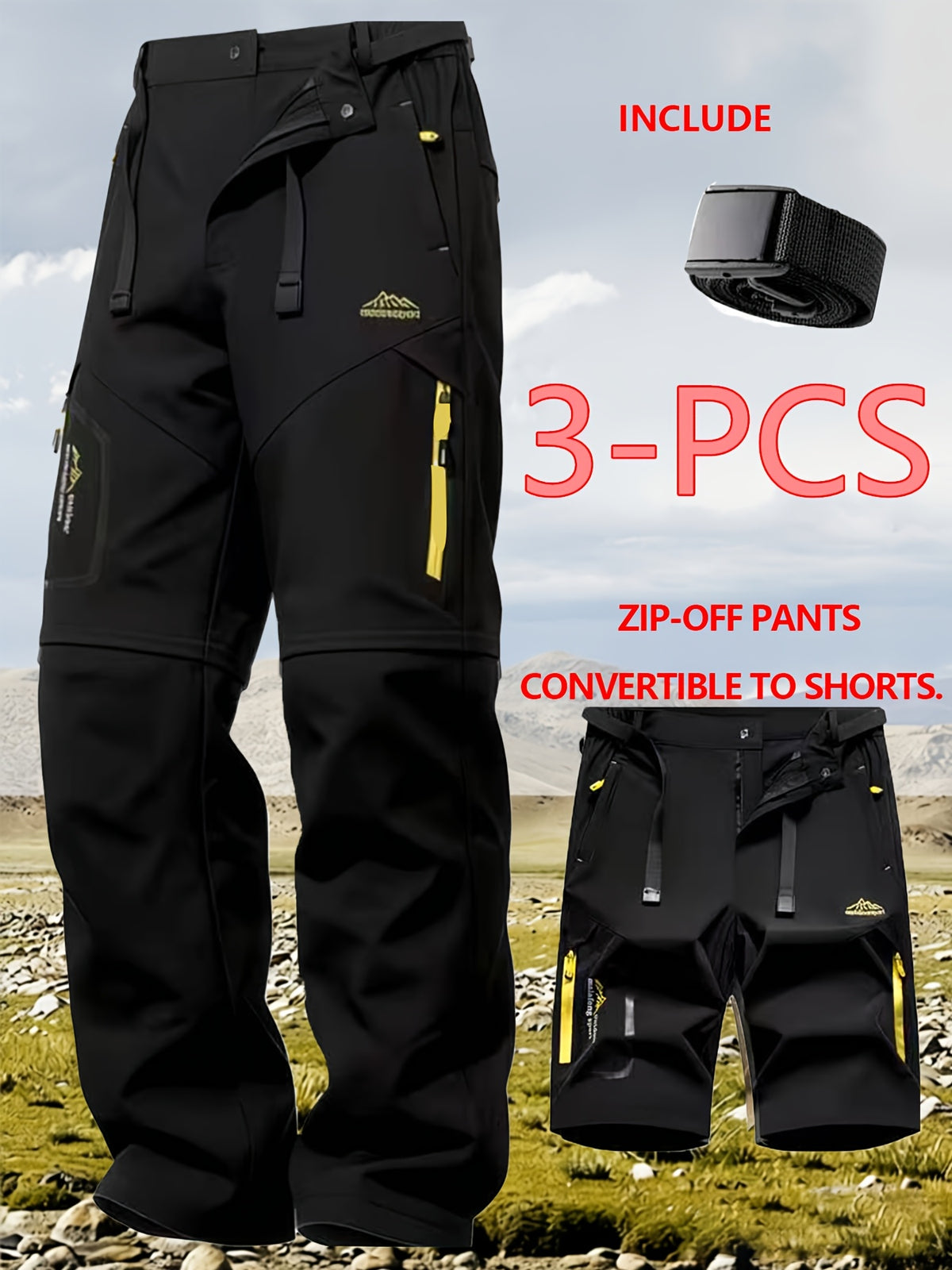 Pantalon grande taille, poches pratiques, tissu léger — matière : polyester Image