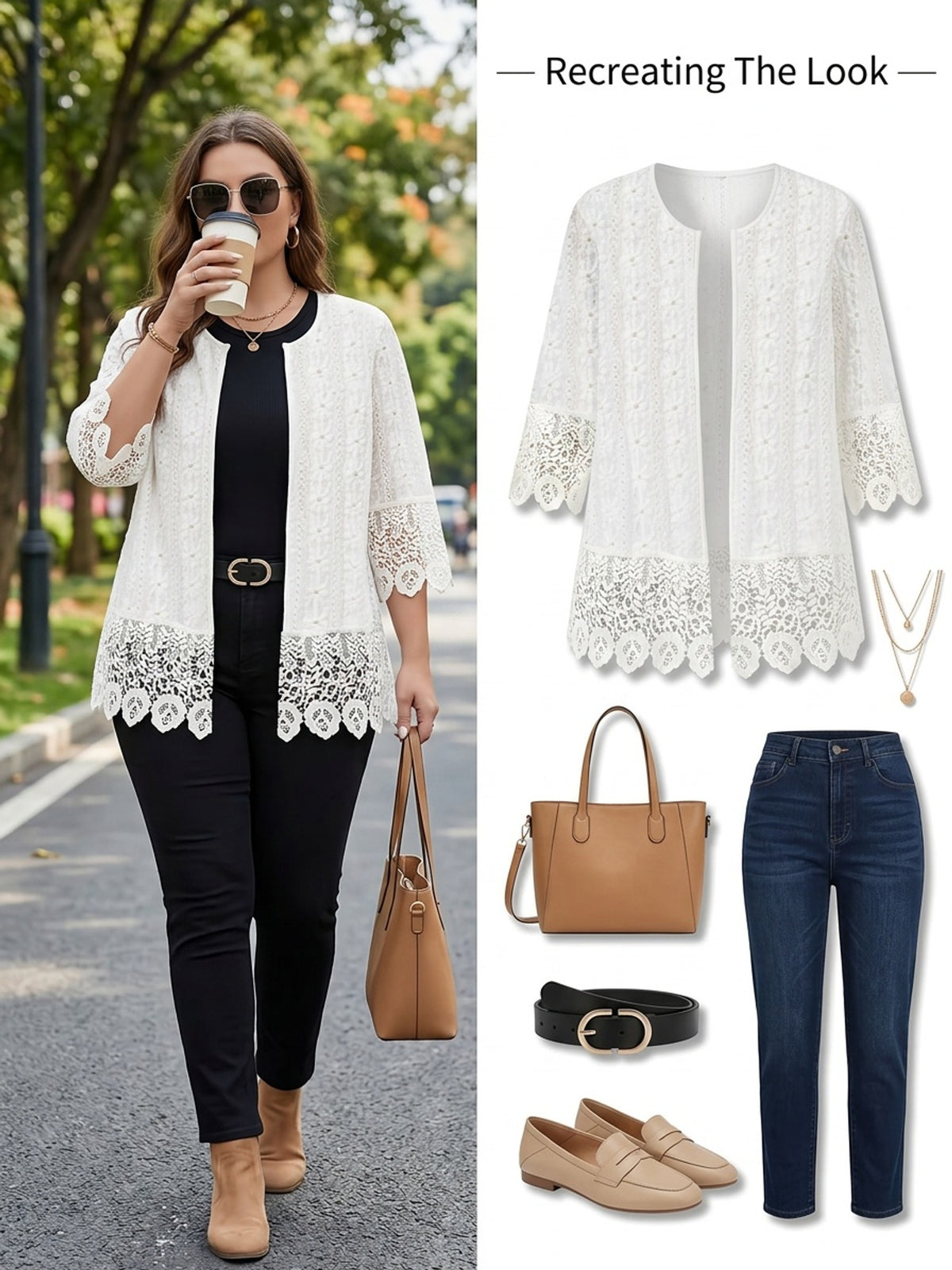 Cardigan grande taille, porté de face