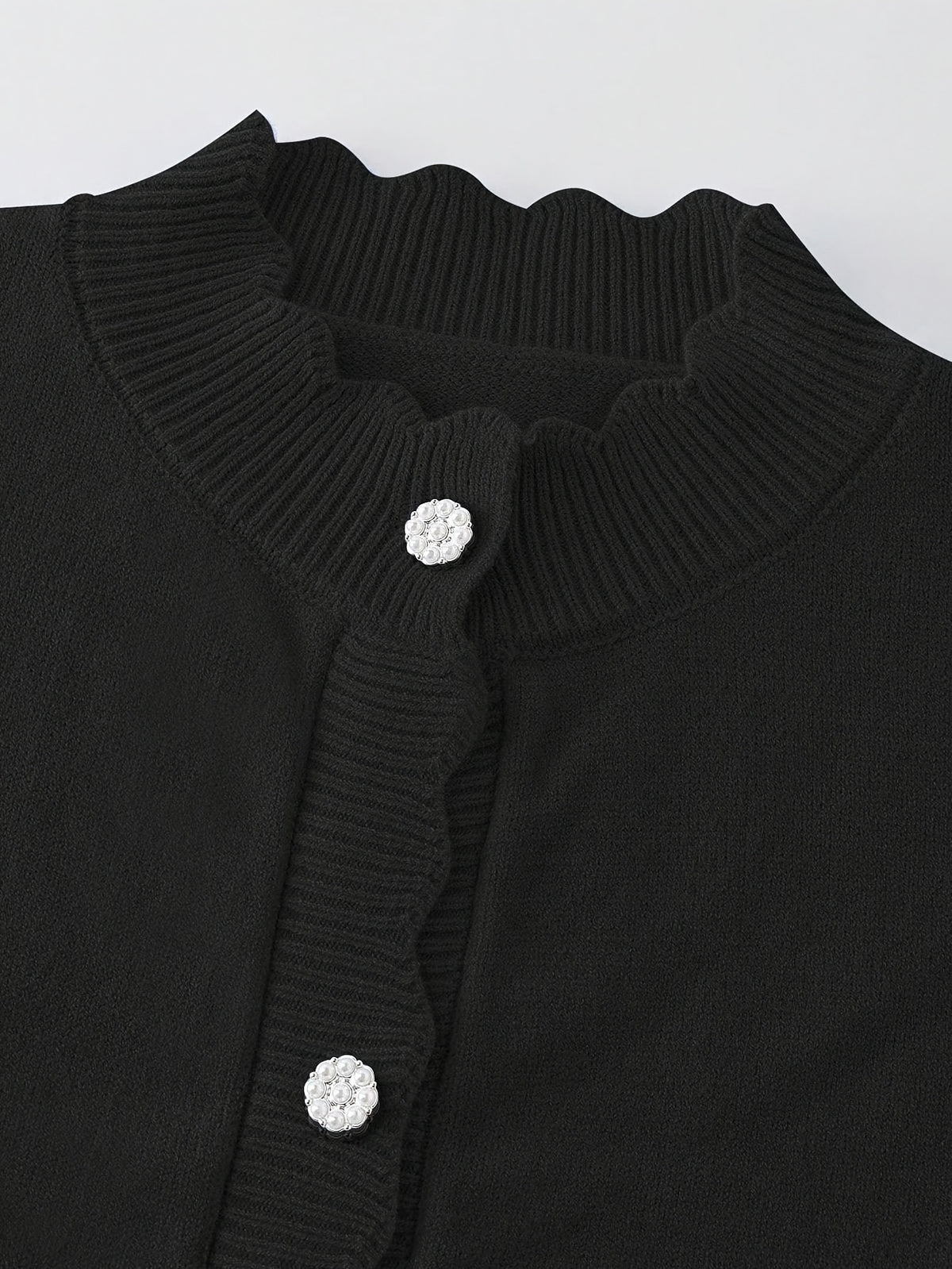 Gilet grande taille, volants, tombé fluide, chaleur d'hiver, visuel produit