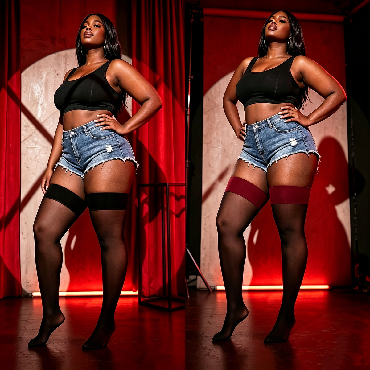Collant grande taille, coupe ample, vu de dos