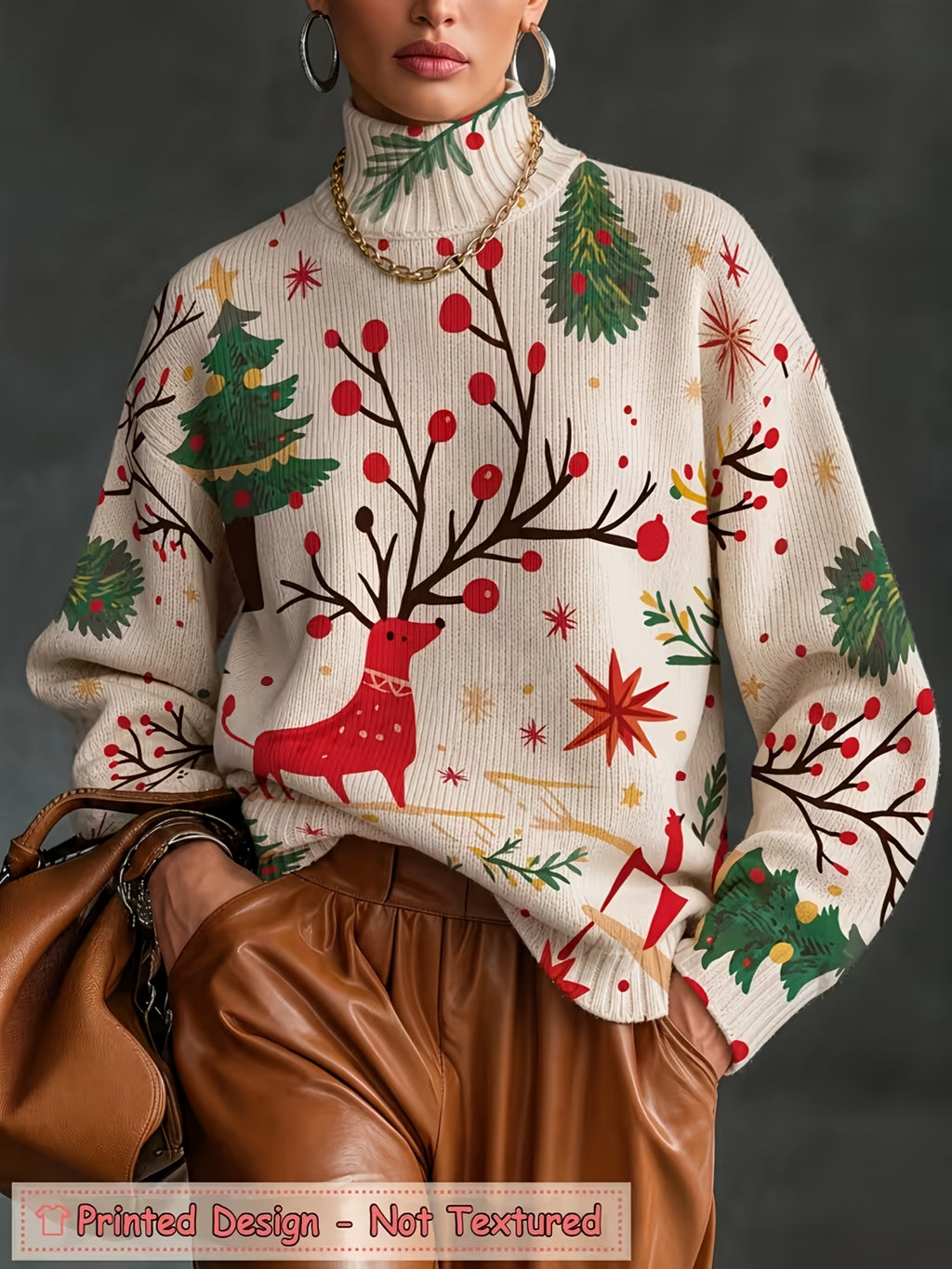 Pull grande taille en maille, coupe oversize, manches longues, maille souple — matière : maille