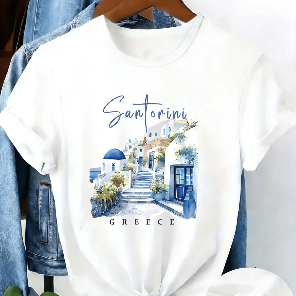 T-shirt grande taille, col rond, manches courtes, allure élégante — matière : polyester