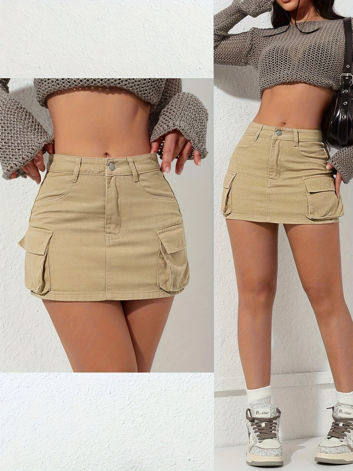 Jupe grande taille, coupe ajustée, poches pratiques, tombé fluide