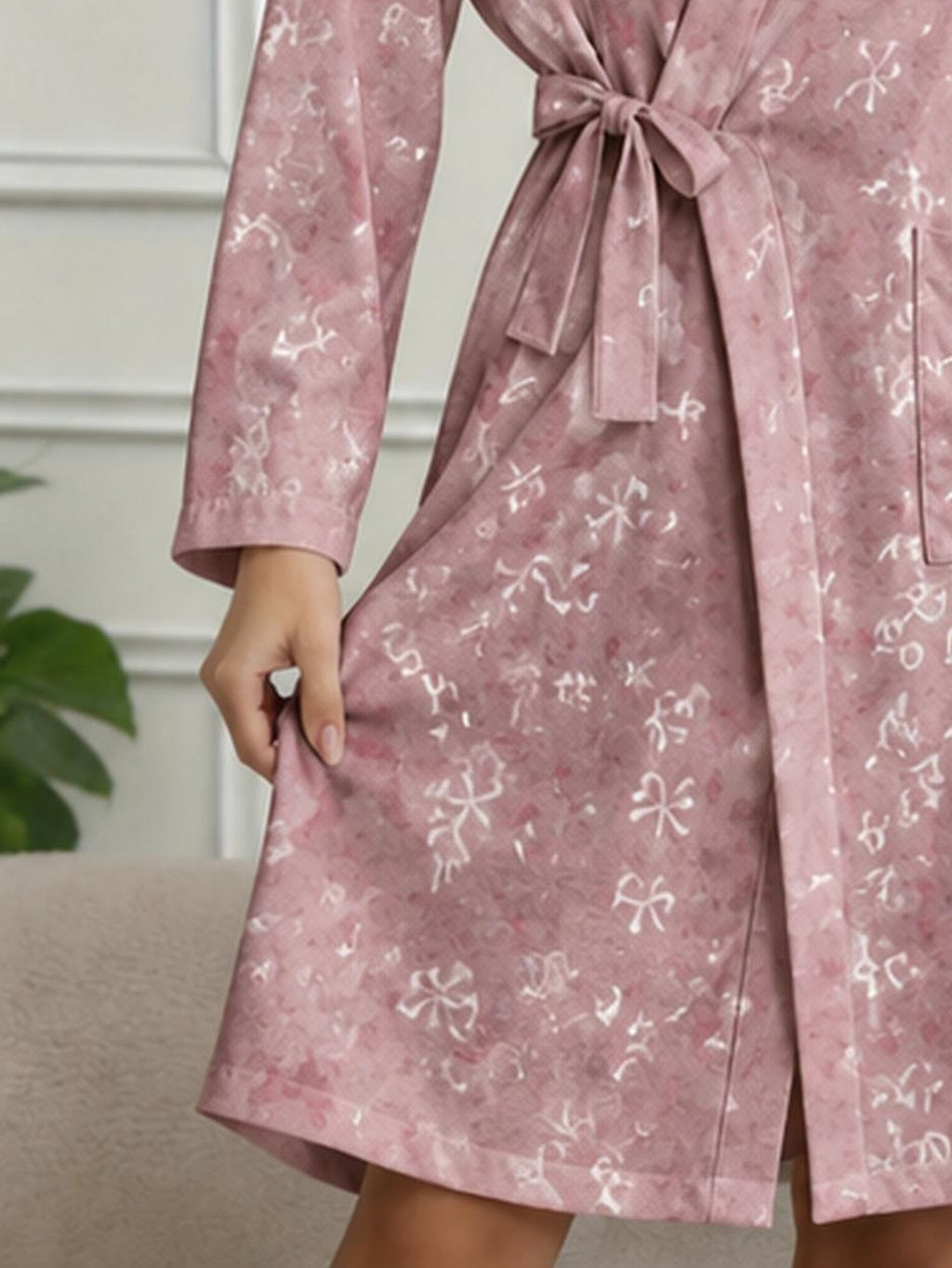 Peignoir grande taille en satin, tombé fluide, vu de dos