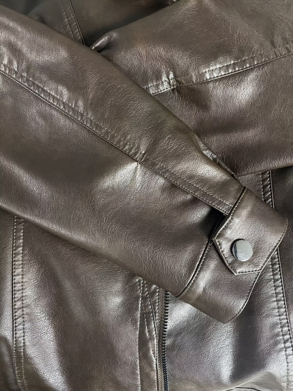 Veste grande taille, coupe ajustée, fermeture zippée, manches longues, vu de dos