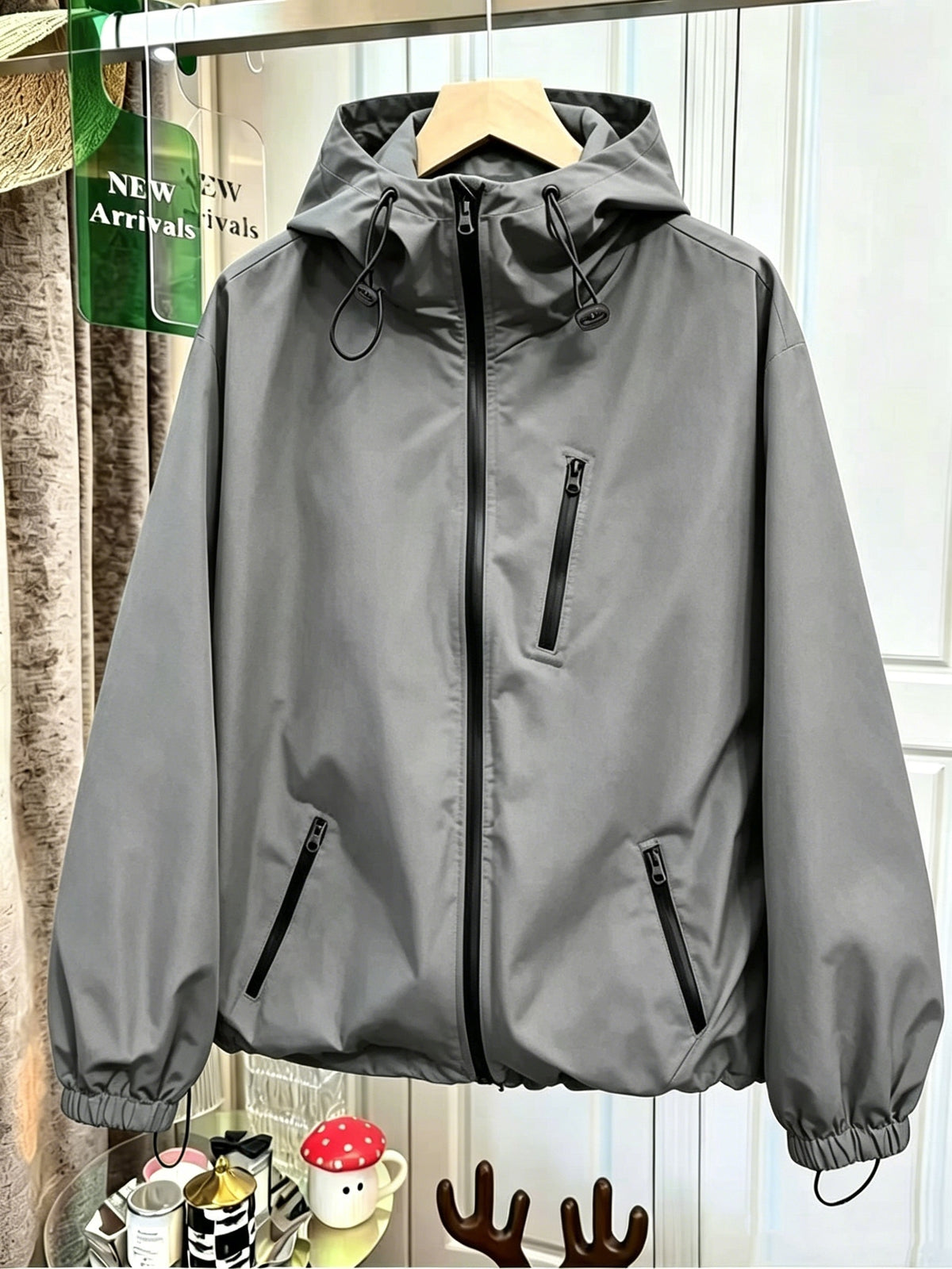Veste grande taille, poches pratiques, coupe-vent