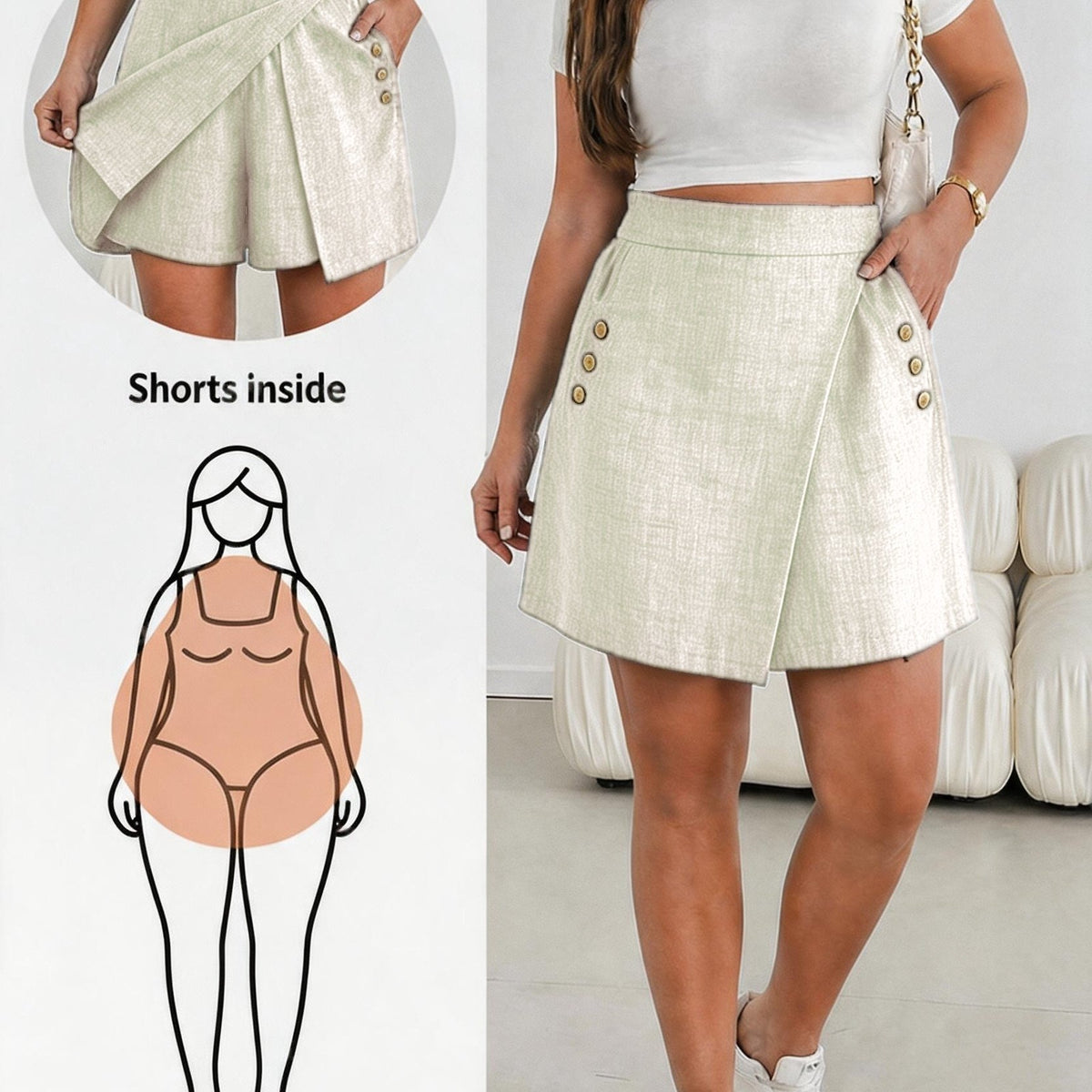 Short grande taille, poches pratiques — composition : 100% Polyester Image