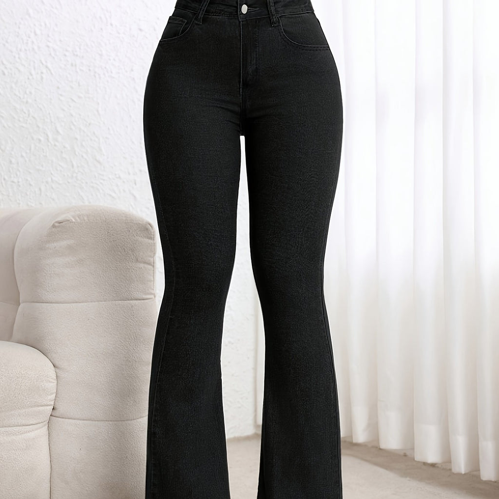 Jean grande taille, coupe oversize, tenue franche, forte élasticité — composition : 70% Coton, 28% Polyester, 2% Élasthanne