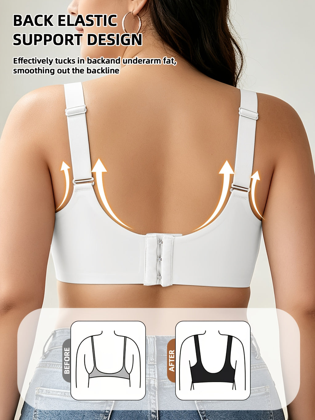 Soutien-gorge grande taille — Minimiseur à dos en U échancré
