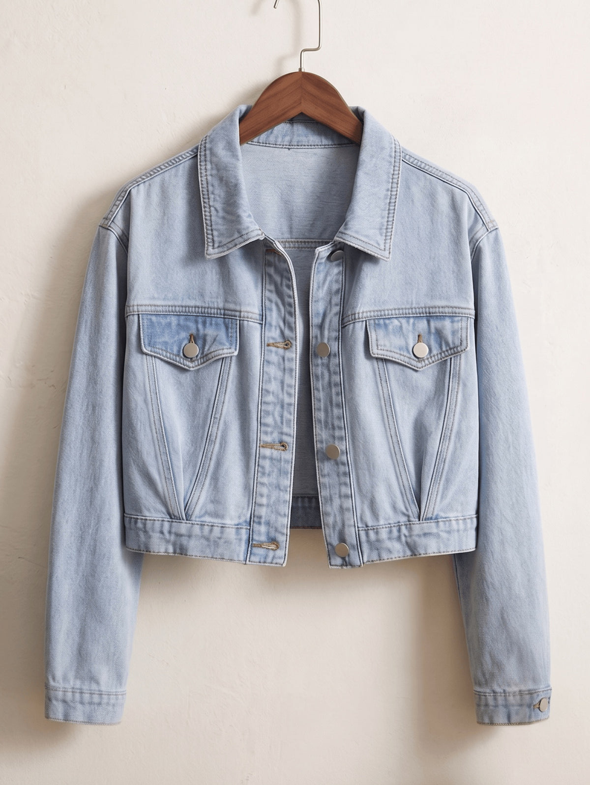 Veste grande taille, coupe ample, poches plaquées, tenue franche — composition : 65% Nylon, 18% Viscose, 17% Polyester Image