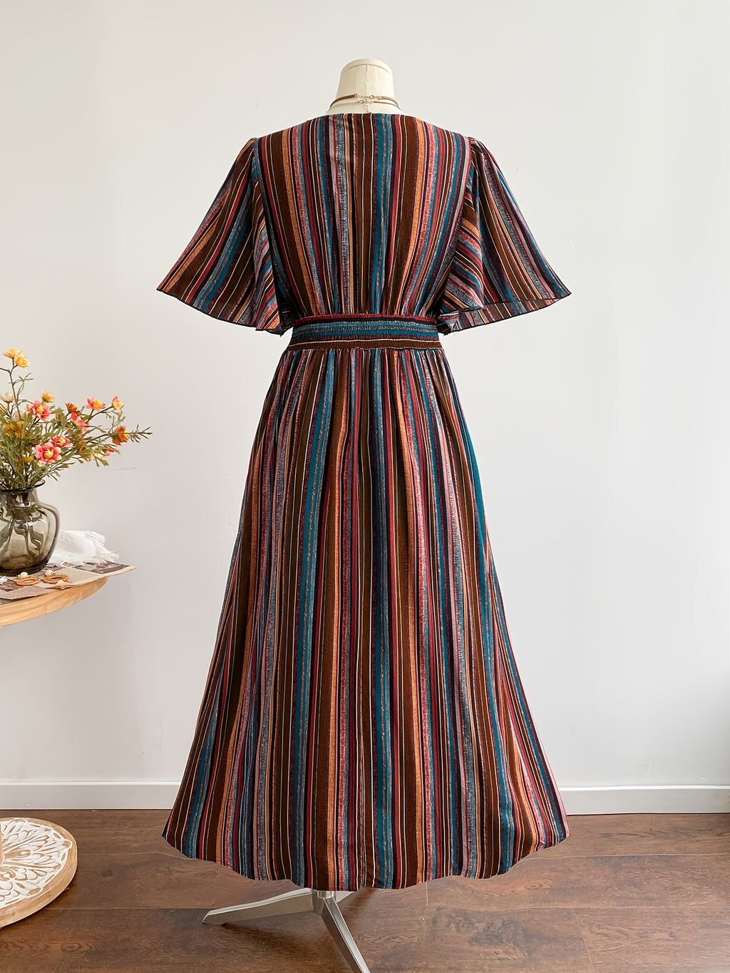 Robe maxi grande taille, trois imprimés en viscose mate