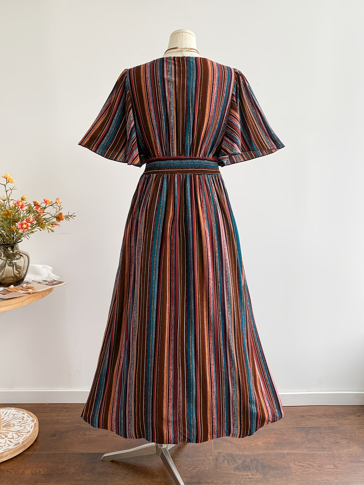 Robe maxi grande taille, trois imprimés en viscose mate