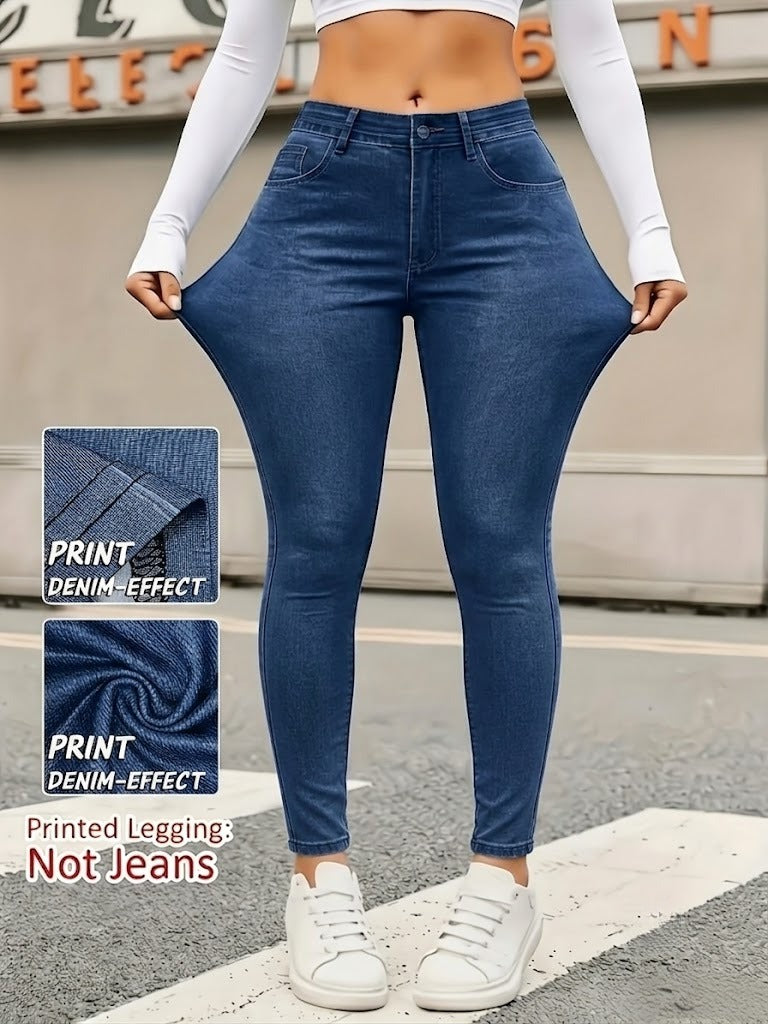 Legging imprimé grande taille — Lot de deux, effet denim