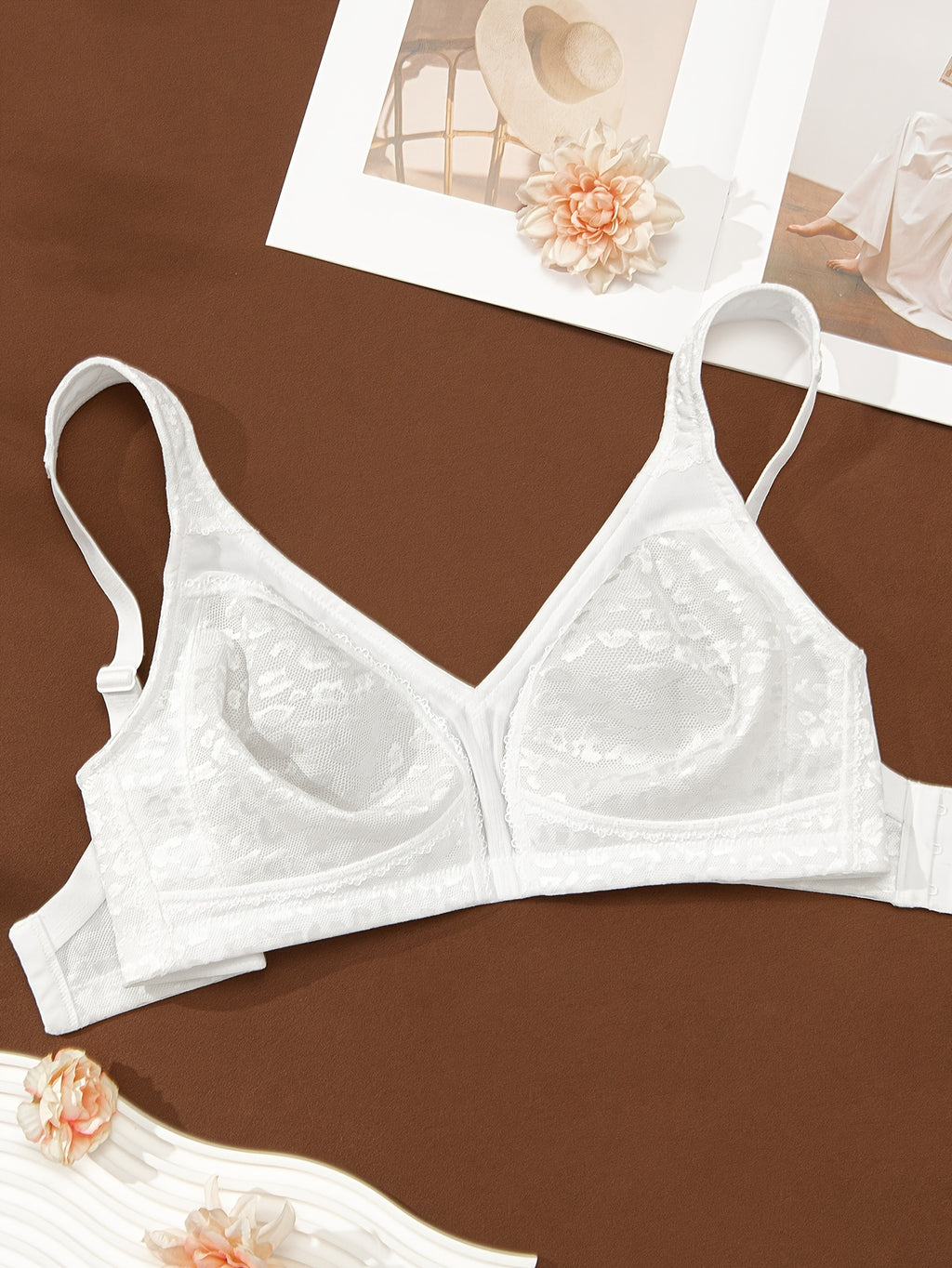 Soutien-gorge grande taille, léopard tissé en trois tons