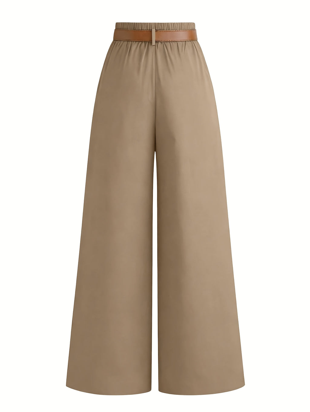 Pantalon grande taille, coupe droite, allure élégante, vu de dos