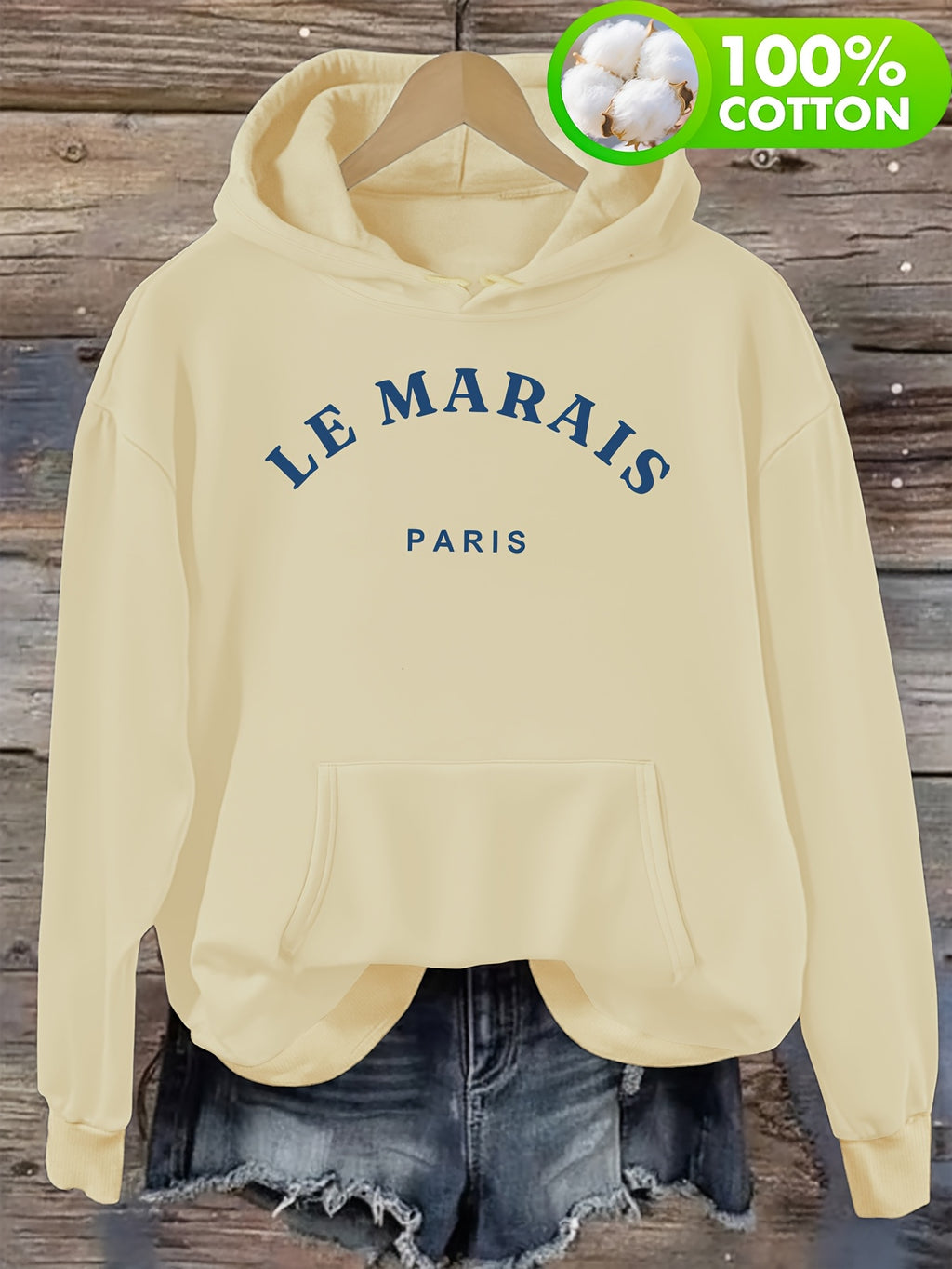 Sweat grande taille, capuche, toucher naturel, chaleur d'hiver — composition : 100% Coton