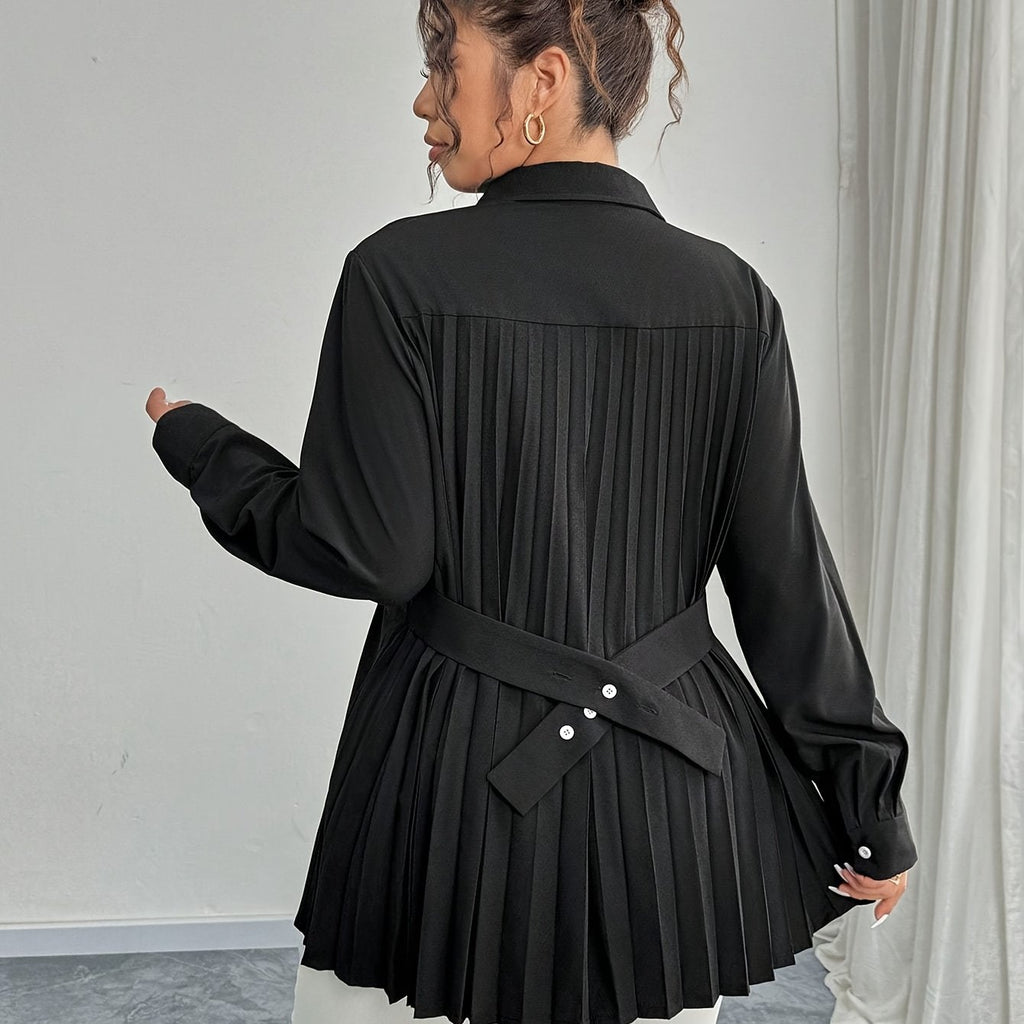 Chemise grande taille, col polo — matière : polyester