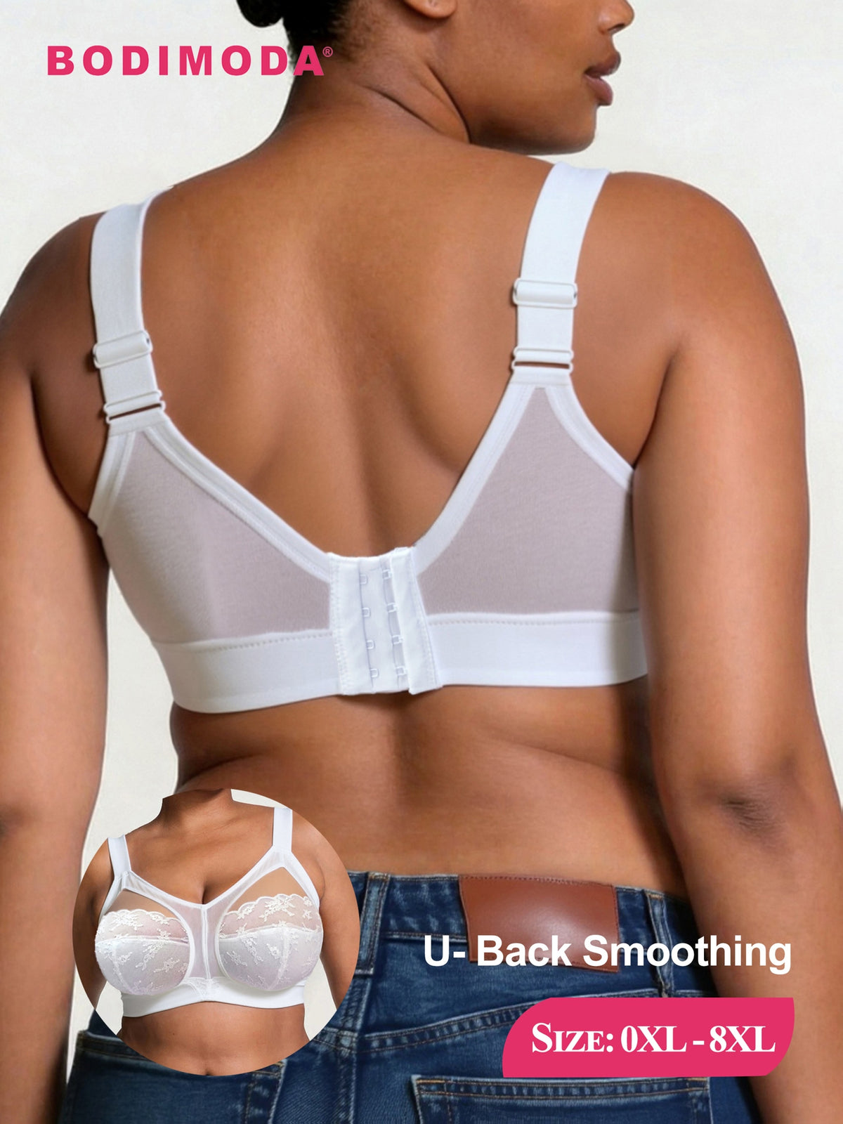 Soutien-gorge grande taille, fenêtres de tulle
