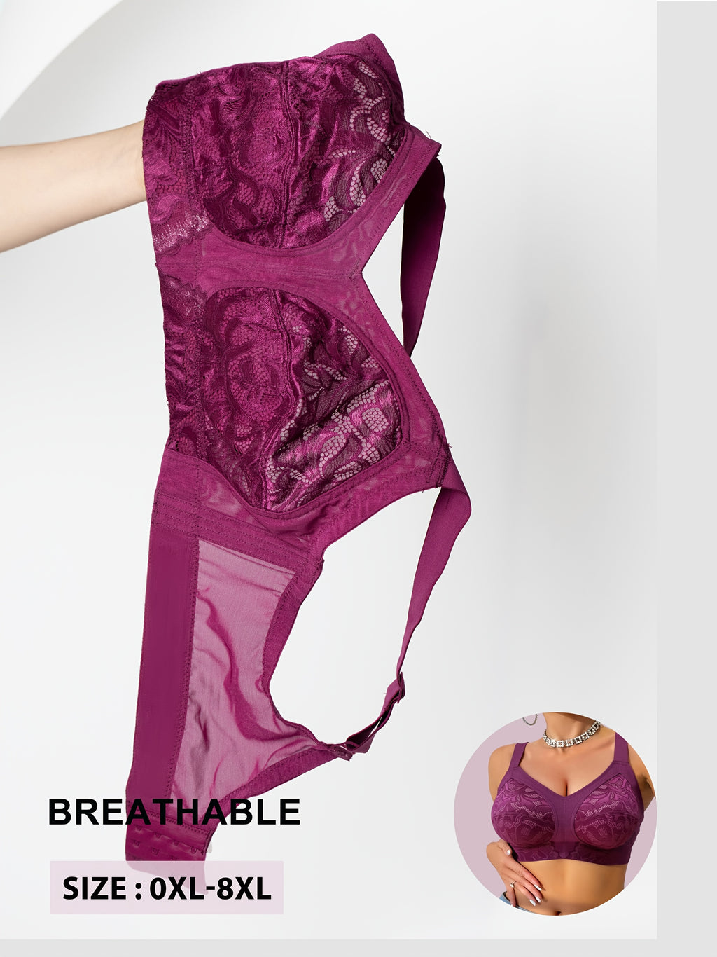 Soutien-gorge minimiseur grande taille — Noir, rose et champagne
