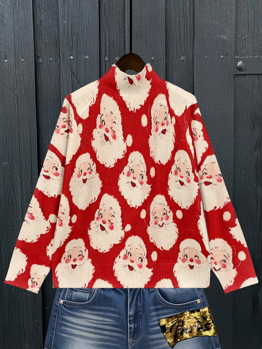 Pull grande taille, coupe oversize, col roulé, maille côtelée, tissu opaque