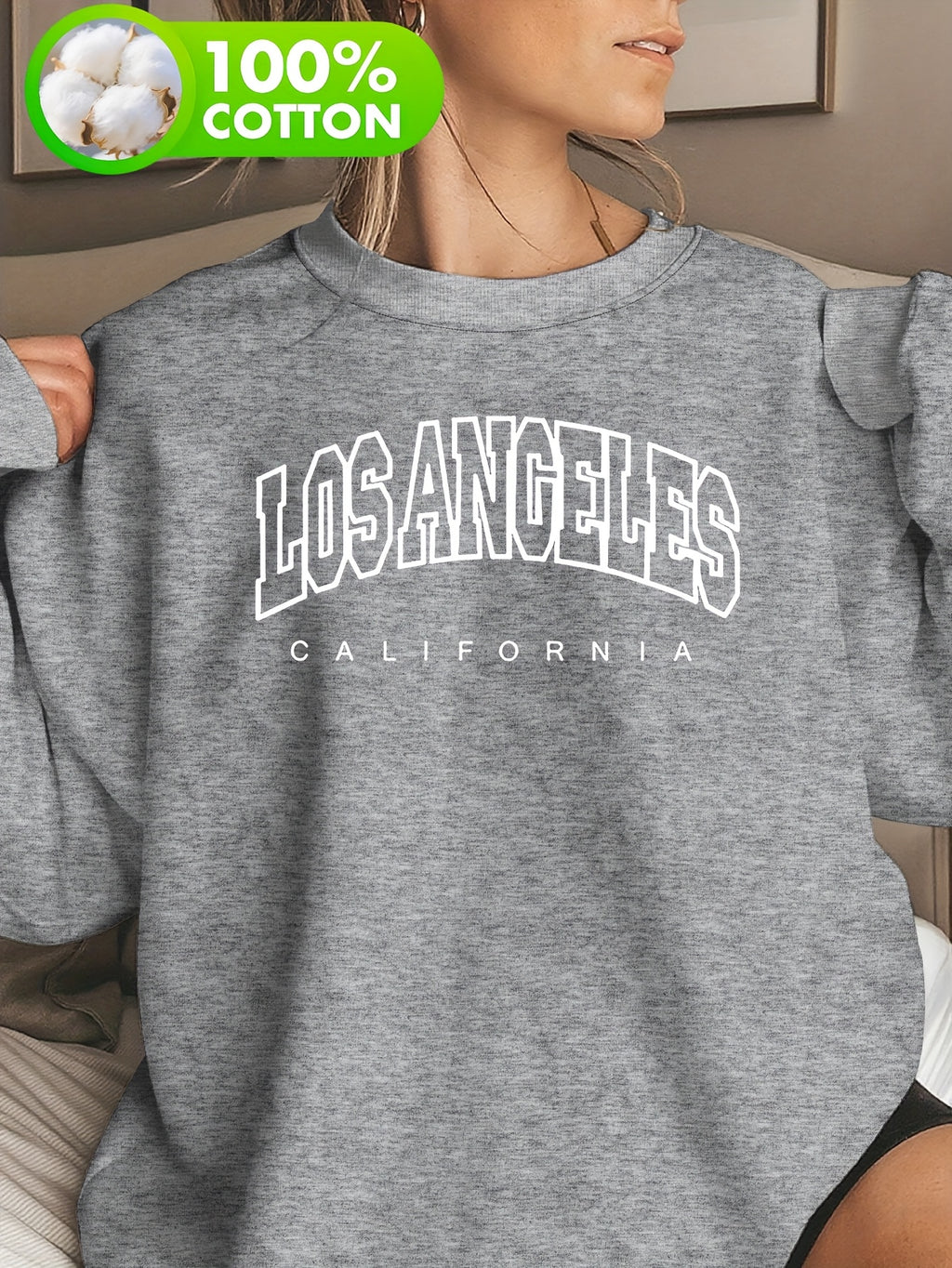 Sweat grande taille, col rond, capuche, toucher naturel, autre coloris