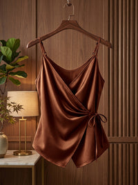 Débardeur grande taille en satin en dégradé sans manches, tombé fluide