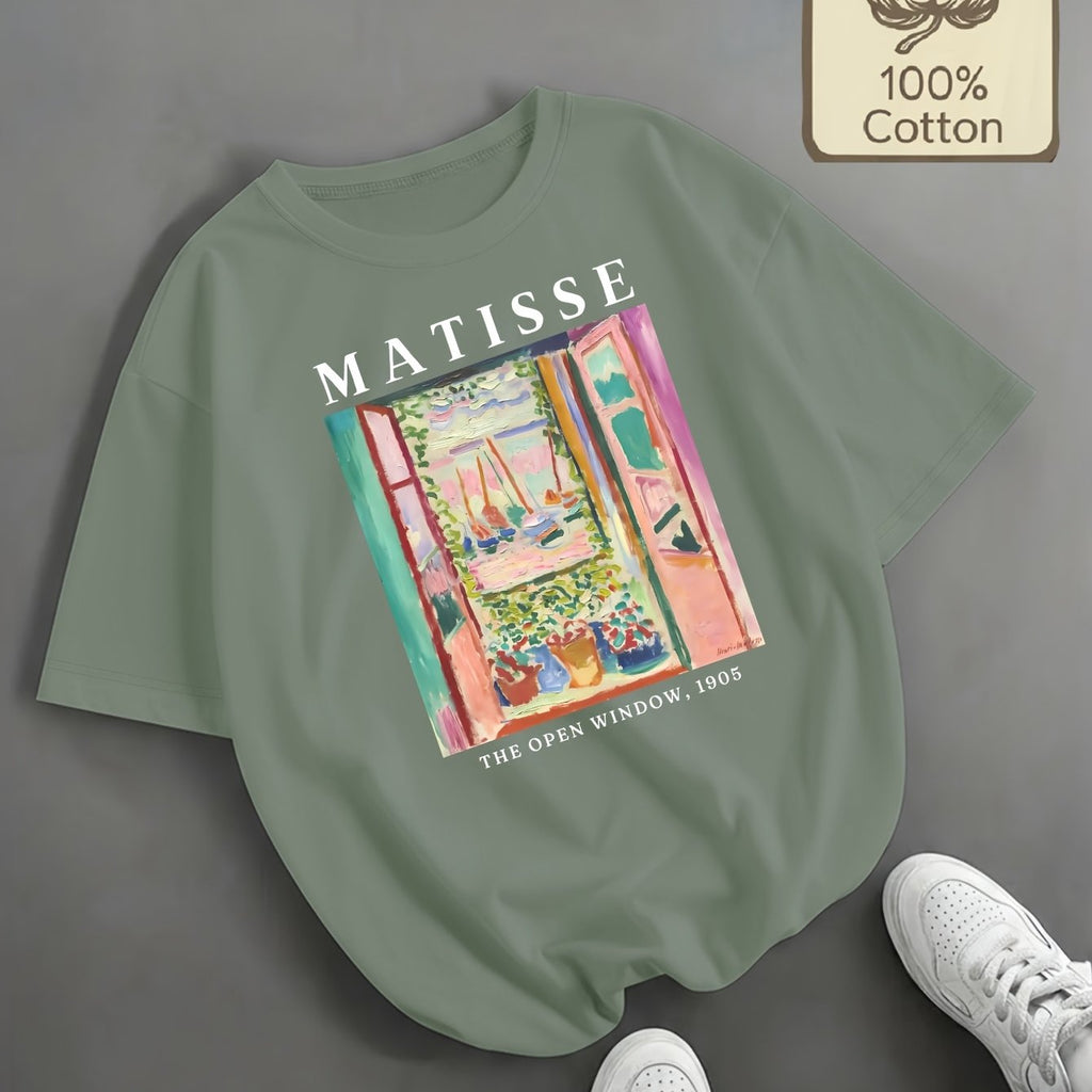 Vêtement grande taille, col rond, manches courtes, toucher naturel — matière : coton