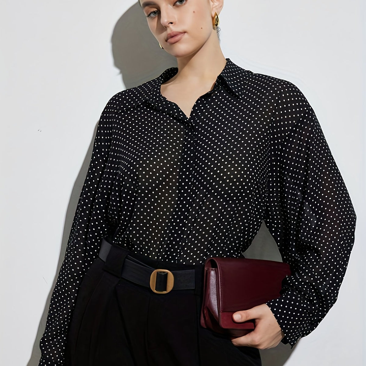 Chemise grande taille en soie — matière : polyester