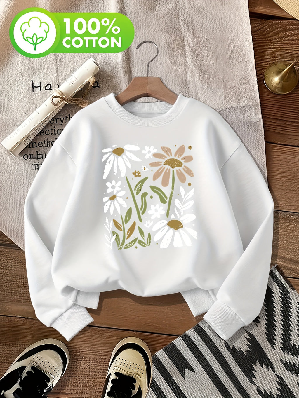 Pull grande taille, col rond, toucher naturel, chaleur d'hiver, mise en situation