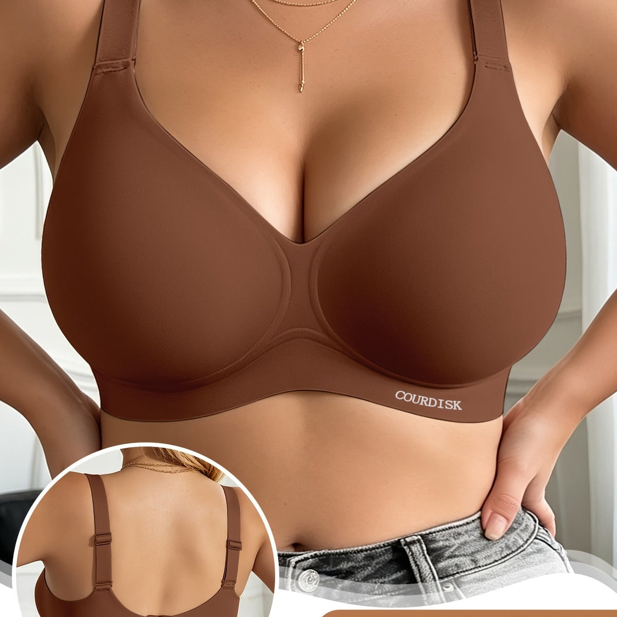 Soutien-gorge grande taille, coupe ample, ligne affirmée — composition : 55% Nylon, 45% Élasthanne Image