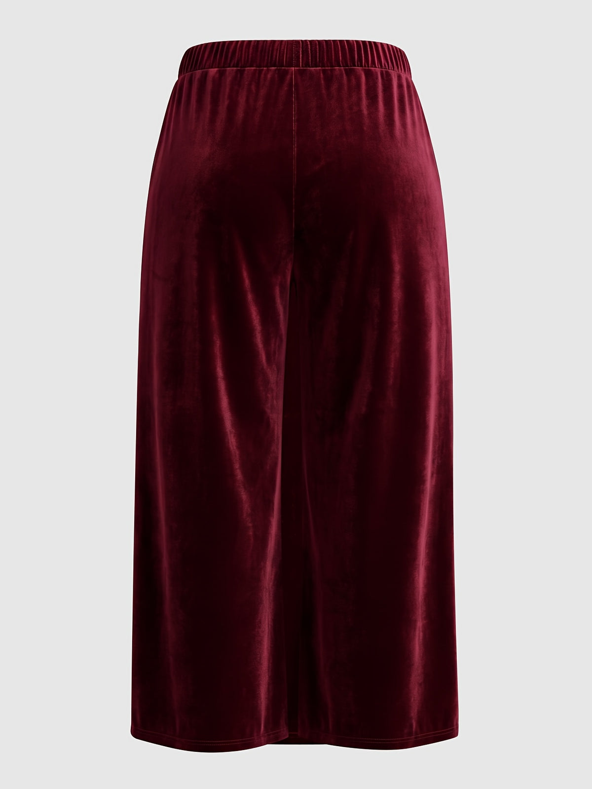 Jupe grande taille en velours, coupe évasée, poches pratiques, toucher profond, vu de dos
