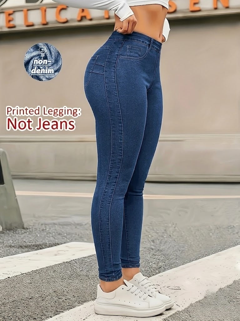 Legging imprimé grande taille — Lot de deux, effet denim