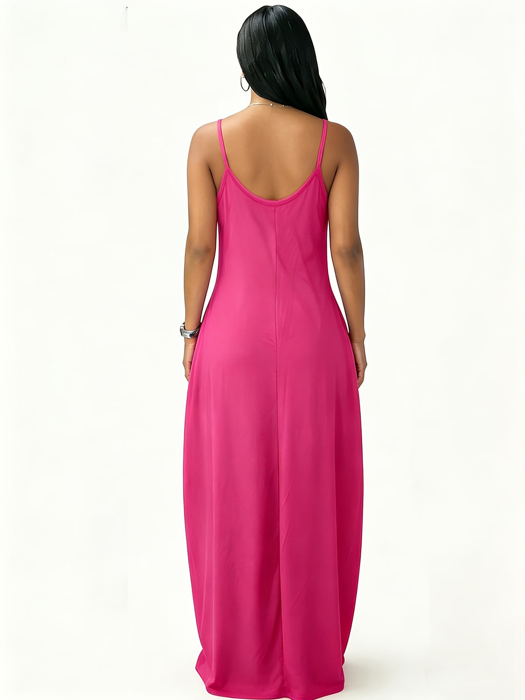 Robe longue grande taille — Fines bretelles et poches profondes