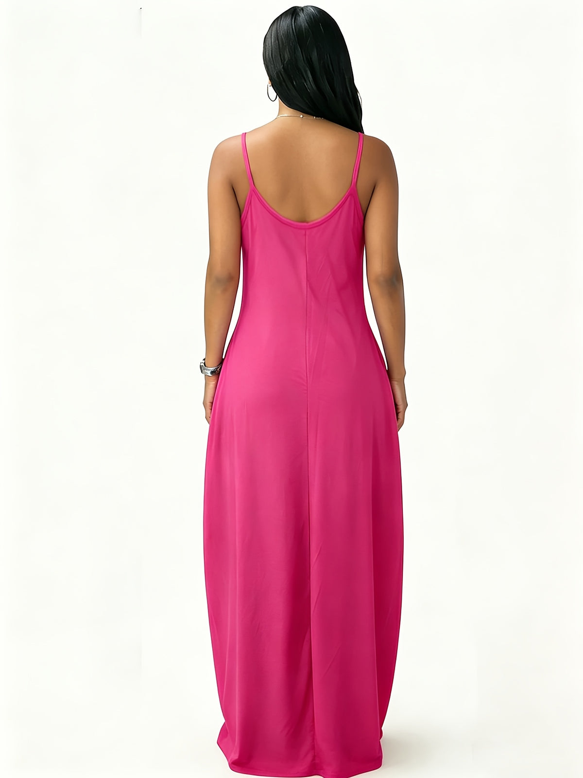 Robe longue grande taille — Fines bretelles et poches profondes