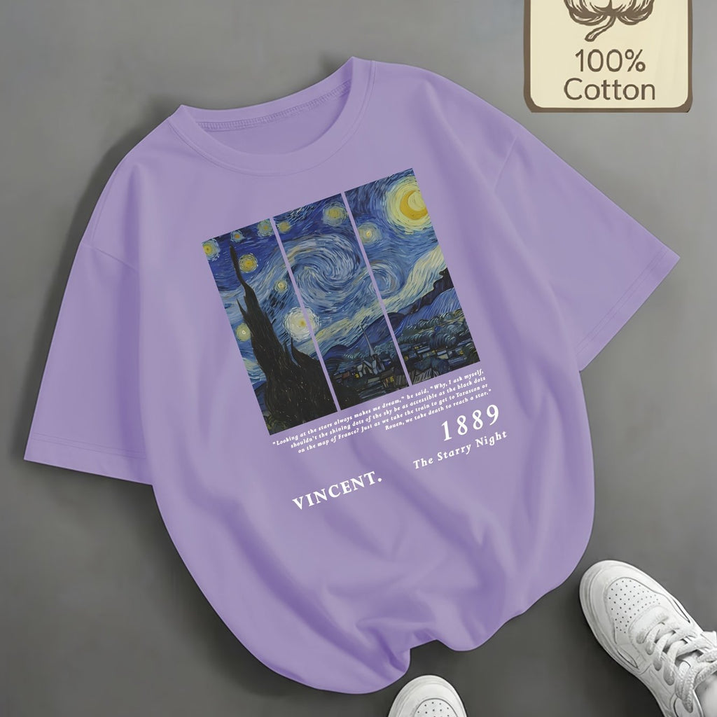 Top grande taille, col rond, manches courtes, toucher naturel, vu de dos