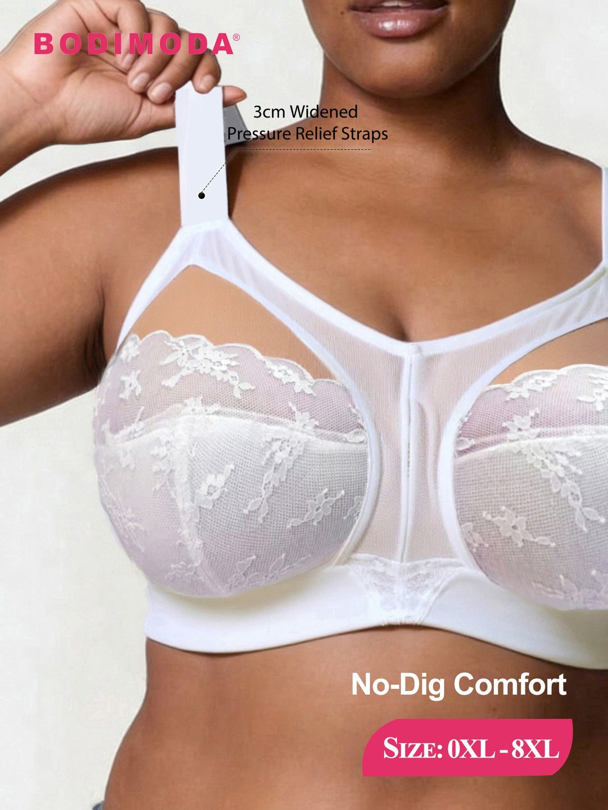 Soutien-gorge grande taille, fenêtres de tulle