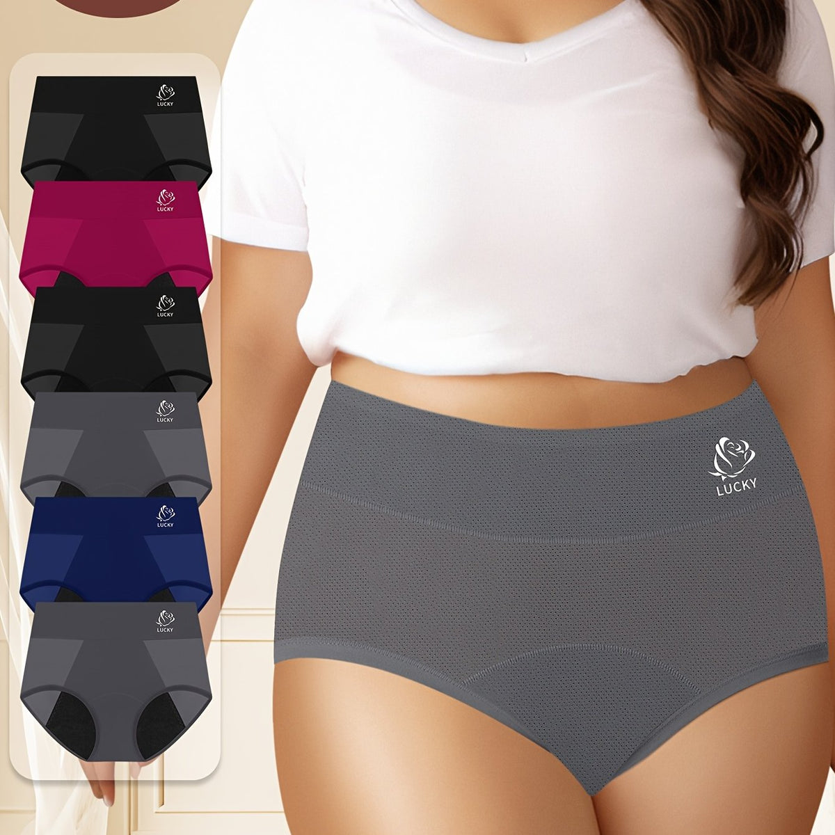 Culotte menstruelle grande taille, allure élégante — matière : polyamide Image