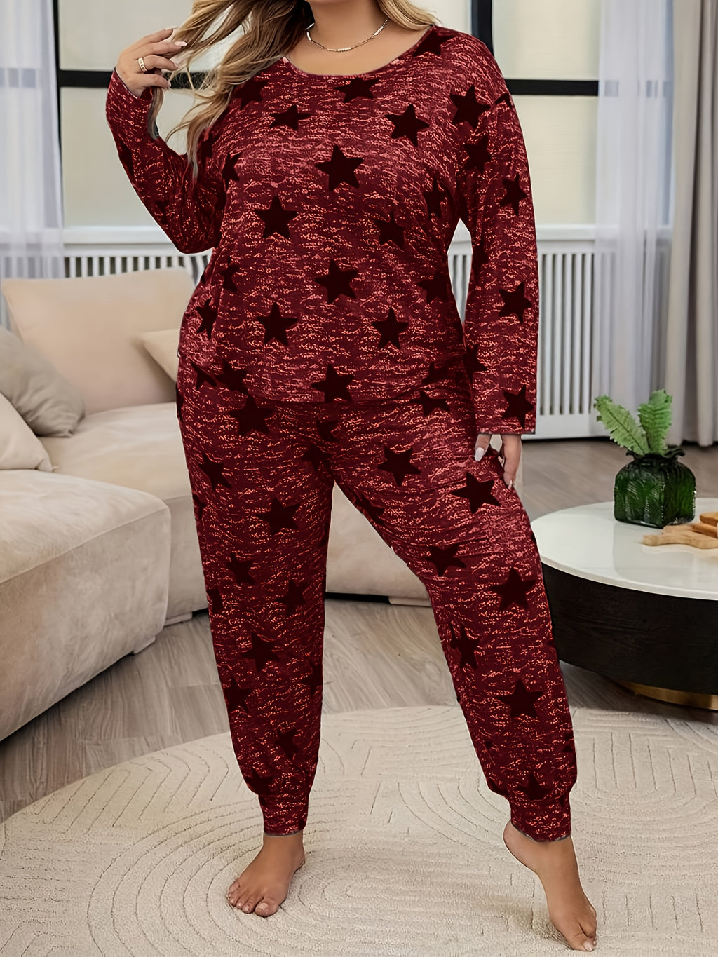 Ensemble grande taille, coupe ample, allure élégante, visuel produit
