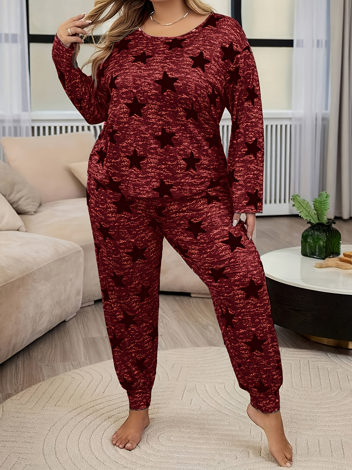 Ensemble grande taille, coupe ample, allure élégante, visuel produit