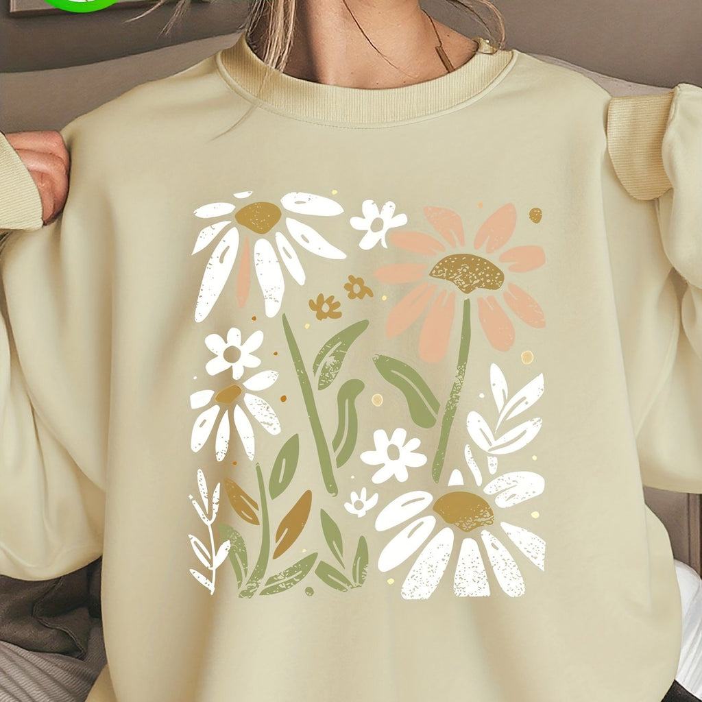 Sweat grande taille, col rond, toucher naturel, chaleur d'hiver, porté de face