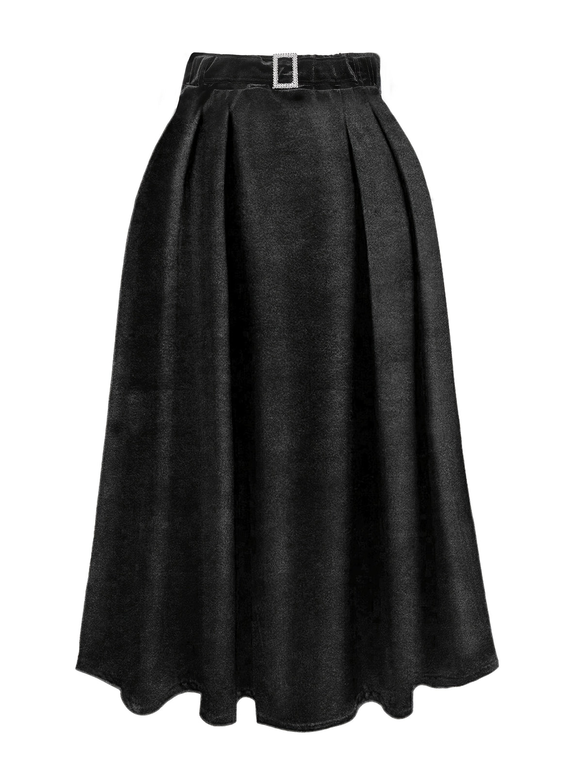 Jupe grande taille en velours, coupe ample, toucher profond