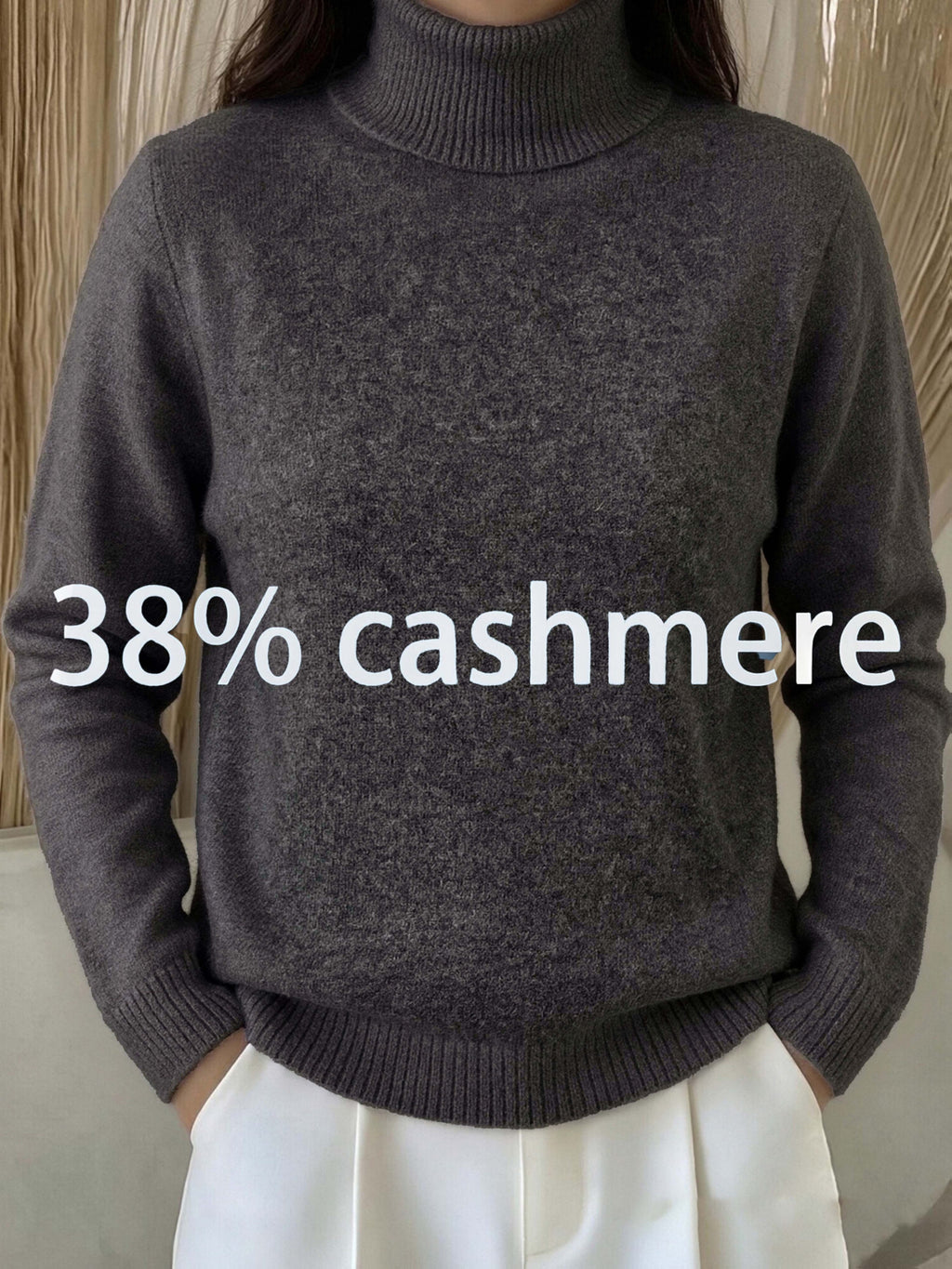 Pull grande taille en laine, manches longues, tenue chaude — matière : laine
