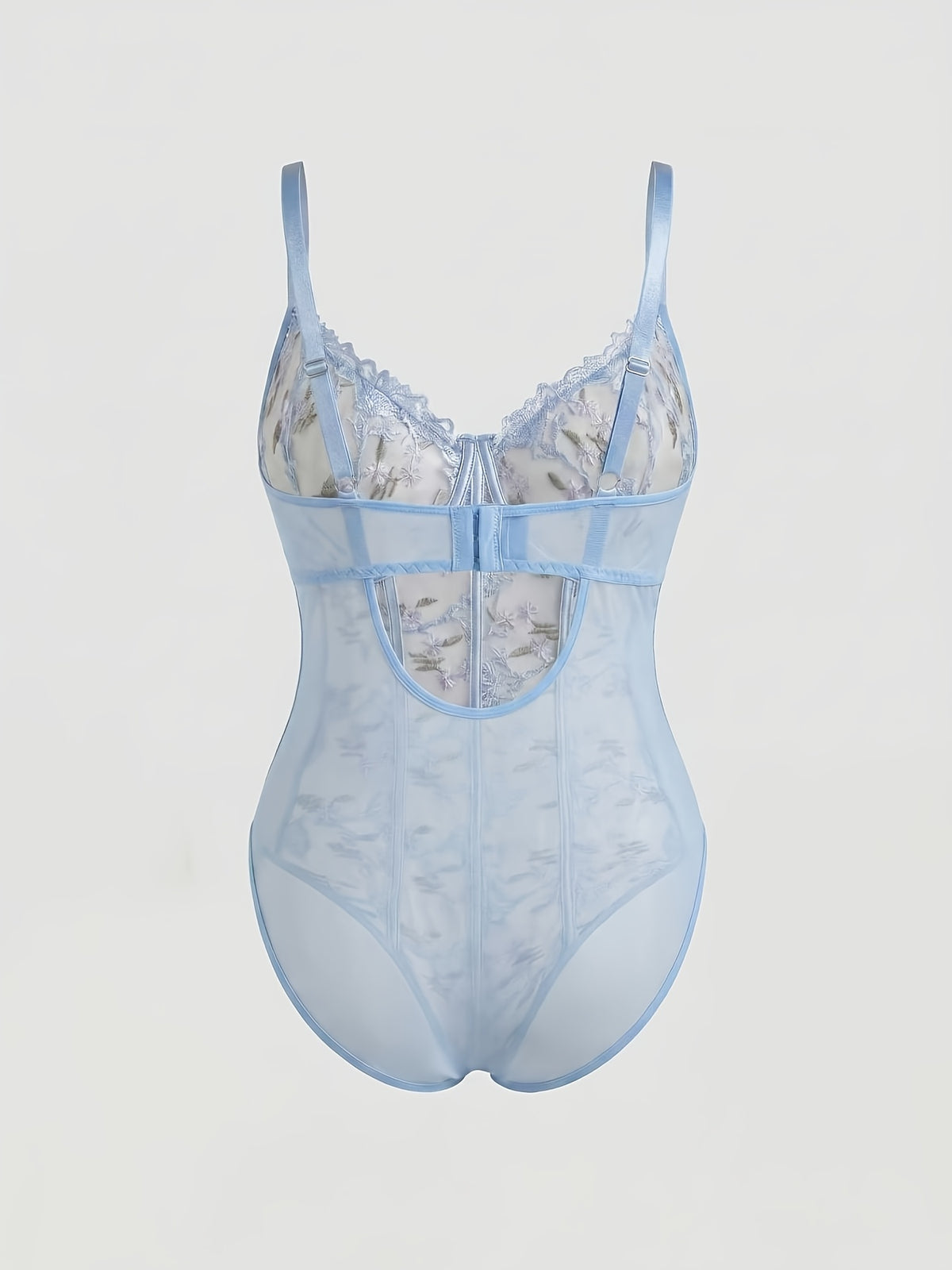 Body gainant grande taille à imprimé fleuri, ligne affirmée, détail du col