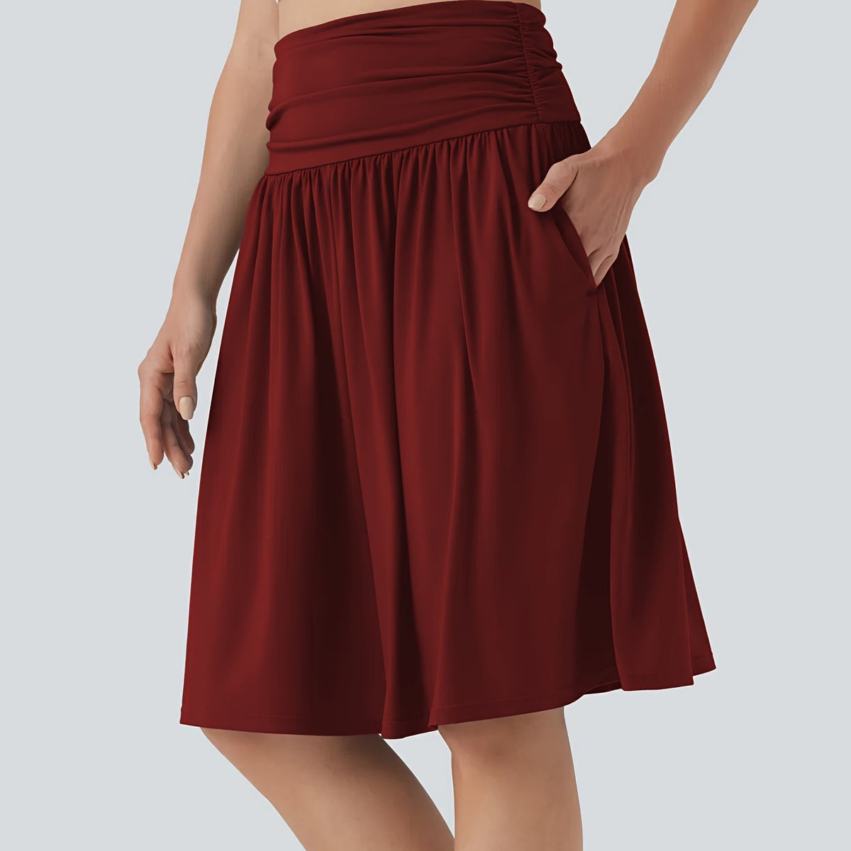 Jupe grande taille, coupe évasée, poches pratiques — composition : 95% Polyester, 5% Élasthanne