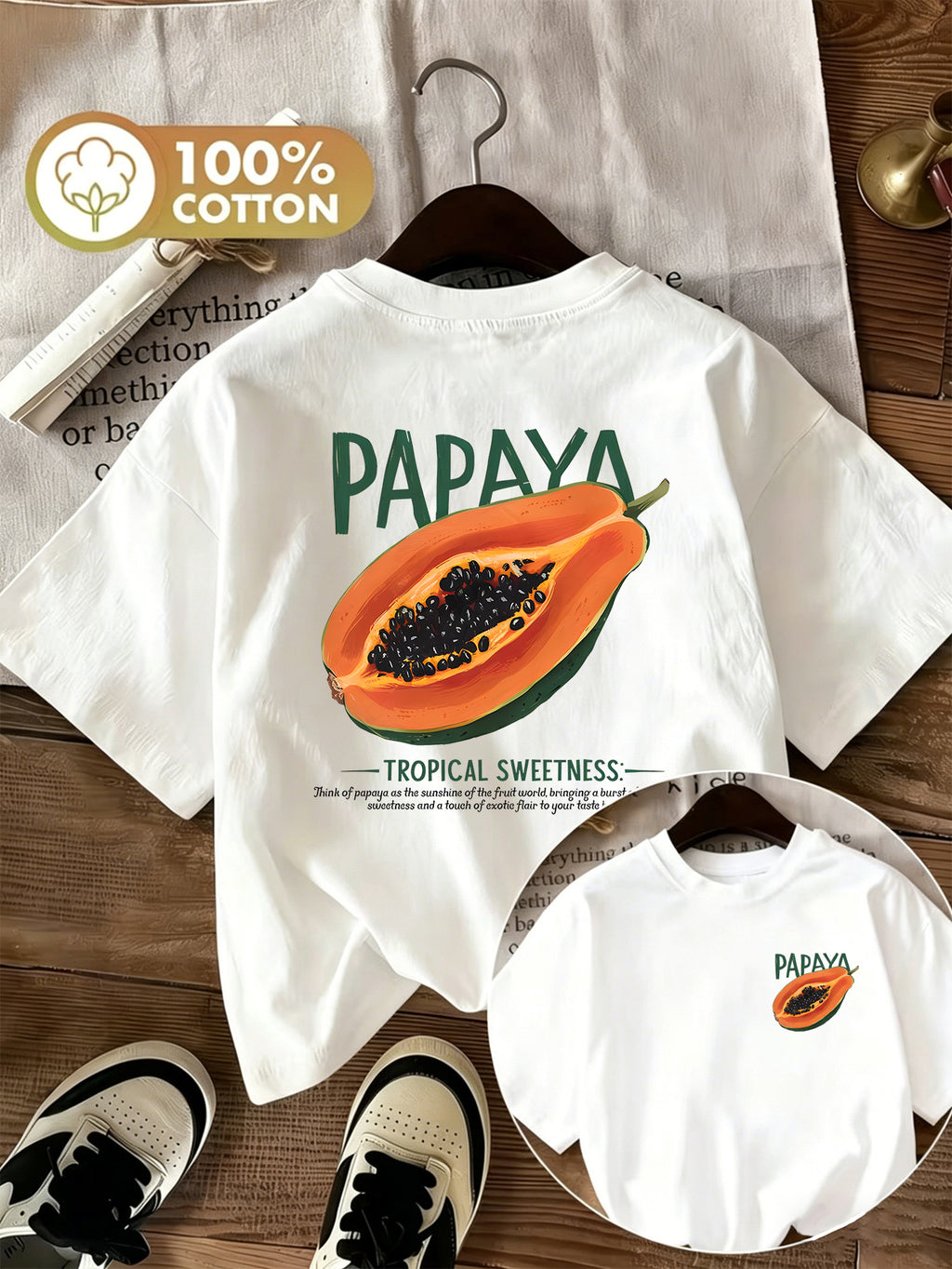 T-shirt grande taille, col rond, manches courtes, toucher naturel