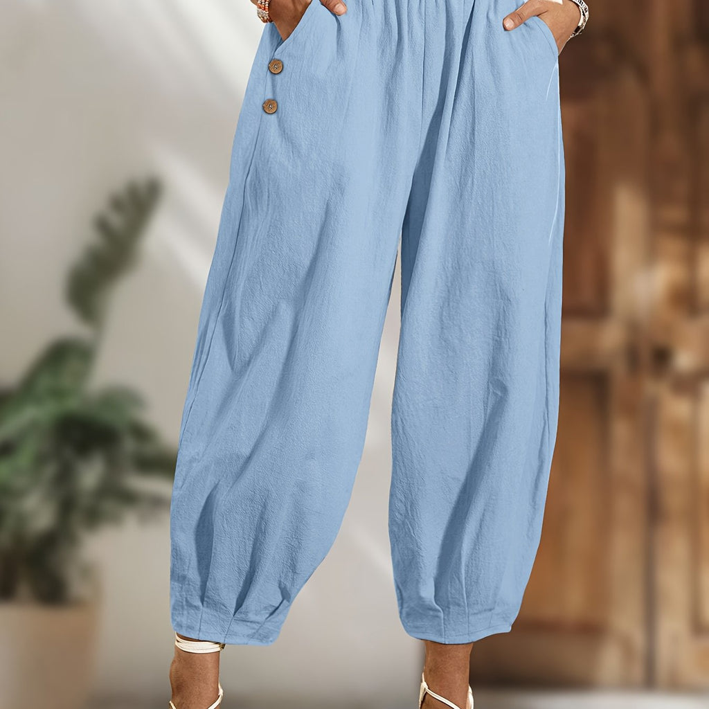 Pantalon grande taille, ligne nette, allure élégante, mise en situation